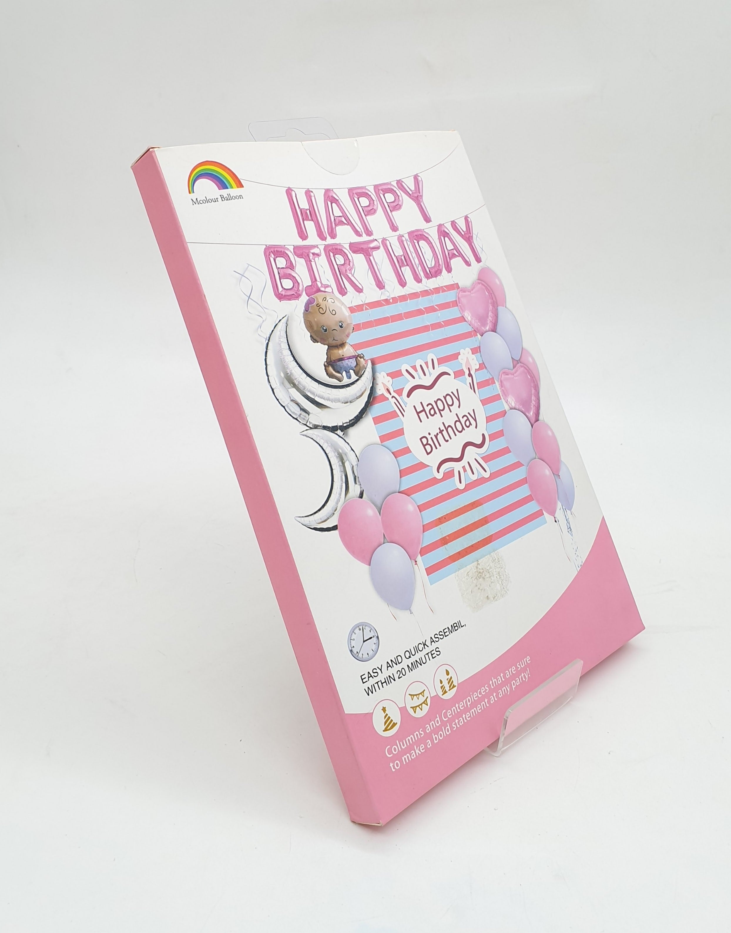 Pink Happy Birthday Letters Balloon