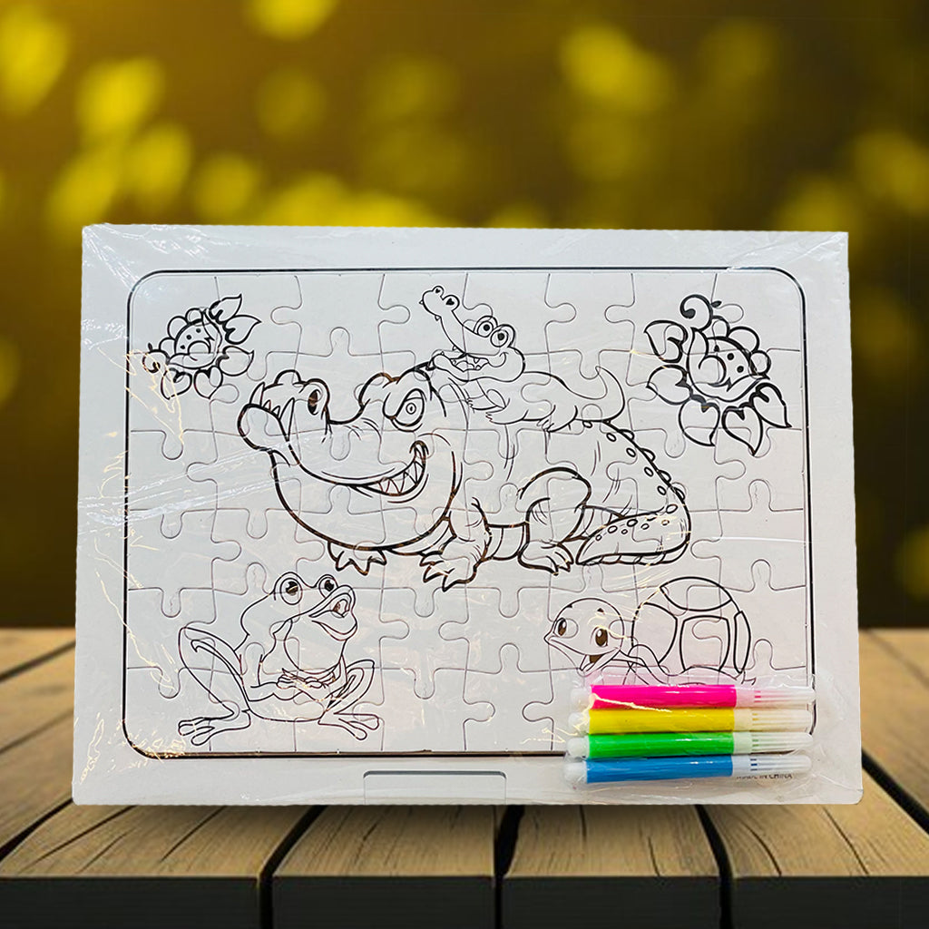 Colorful Creatures Jigsaw with Markers